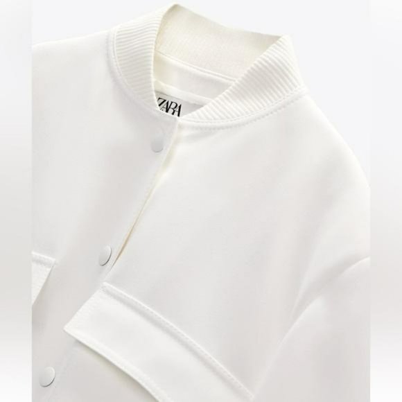 ZARA WHITE MAXI POCKET BOMBER - Picture 6 of 6